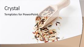  Presentation with brown rice - Audience pleasing PPT theme consisting of brown rice backdrop and a pink colored foreground