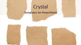  Presentation with brown paper sack - PPT theme with brown ripped pieces of paper background and a lemonade colored foreground