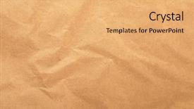  Presentation with brown rice - Presentation theme consisting of brown rough crumpled recycled paper background and a yellow colored foreground