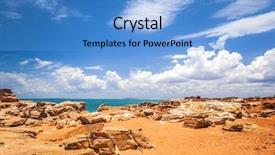  Presentation with abioriginal australia - Presentation design consisting of brown sand - image of the nice landscape background and a teal colored foreground