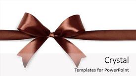  Presentation with satin - Amazing presentation design having brown satin bow isolated on white background backdrop and a lemonade colored foreground