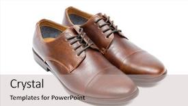  Presentation with shoes - Slides having brown shoes isolated on white background and a  colored foreground