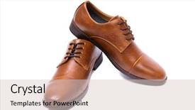  Presentation with shoes - Slides featuring brown shoes isolated on white background and a  colored foreground