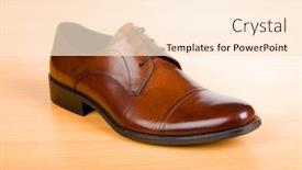  Presentation with shoes - Audience pleasing slides consisting of brown-shoes-on-wooden-table backdrop and a lemonade colored foreground