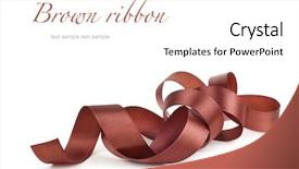  Presentation with silk - Slides enhanced with brown silk ribbon on white background and a  colored foreground