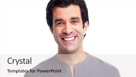  Presentation with isolated paw prints over white - Cool new theme with brown skin - handsome smiling man isolated backdrop and a  colored foreground