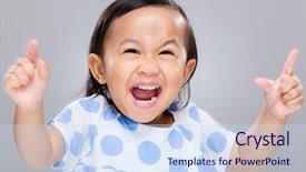  Presentation with it´s a girl - Amazing presentation design having brown skin - little girl scream backdrop and a sky blue colored foreground