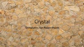  Presentation with stacked stone wall - PPT theme featuring brown stone wall to use background and a  colored foreground