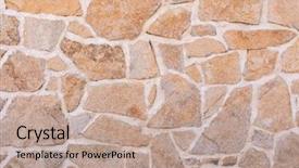  Presentation with build - Beautiful slide set featuring brown stone wall to use backdrop and a coral colored foreground