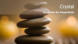  Presentation with water drops - Theme consisting of brown stones with water drops background and a coral colored foreground