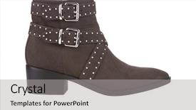  Presentation with ankle - Cool new PPT layouts with brown studded ankle boots isolated backdrop and a light gray colored foreground