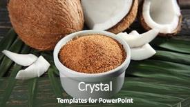  Presentation with coconut shell - Amazing slide set having brown sugar and coconut backdrop and a tawny brown colored foreground