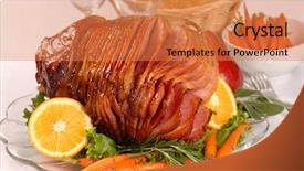  Presentation with ingredients brown sugar coffee beans - PPT theme enhanced with brown sugar and honey glazed background and a coral colored foreground