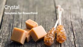  Presentation with wooden stick - Presentation with brown sugar crystals on stick background and a  colored foreground