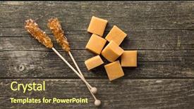  Presentation with crystal sugar - Beautiful slide set featuring brown sugar crystals on stick backdrop and a tawny brown colored foreground