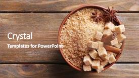  Presentation with crystal sugar - Audience pleasing presentation theme consisting of side view of seashore backdrop and a light gray colored foreground.