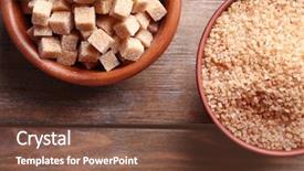  Presentation with crystal sugar - Beautiful PPT theme featuring brown sugar cubes and crystal backdrop and a tawny brown colored foreground