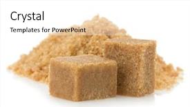 Presentation with sugar cubes - PPT layouts enhanced with brown sugar cubes isolated on white background background and a white colored foreground