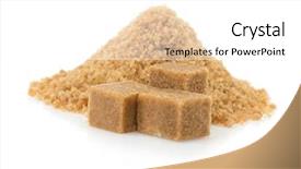  Presentation with sugar cubes - PPT theme featuring brown sugar cubes isolated on white background background and a white colored foreground