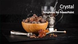  Presentation with sugar cane - Presentation design consisting of brown sugar in a bowl background and a  colored foreground