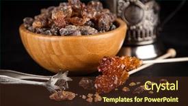  Presentation with ingredients brown sugar coffee beans - PPT theme featuring brown sugar in a bowl background and a tawny brown colored foreground