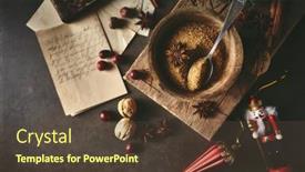  Presentation with christmas baking - Slides having brown-sugar-in-a-rustic background and a tawny brown colored foreground