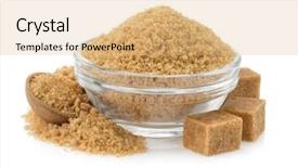  Presentation with sugar - Slide set enhanced with bowl isolated on white background and a coral colored foreground