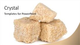  Presentation with sugar - Slide set having brown sugar isolated on white background and a white colored foreground