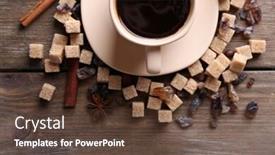 Presentation with cup coffee - Slides enhanced with brown-sugar-spices-and-cup background and a tawny brown colored foreground