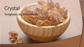  Presentation with crystal sugar - Theme having brown sugar background and a coral colored foreground