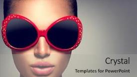  Presentation with girl model - Beautiful PPT layouts featuring brown sun - beauty fashion model brunette girl backdrop and a light gray colored foreground