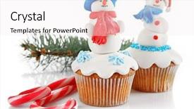  Presentation with teal - PPT layouts having brown teal - christmas cupcakes isolated on white background and a sky blue colored foreground