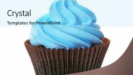  Presentation with cupcake - Presentation theme consisting of brown teal - delicious cupcake isolated on white background and a arctic colored foreground