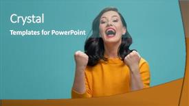  Presentation with joyful - Amazing slide deck having brown teal - joyful beautiful young woman backdrop and a teal colored foreground