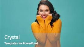  Presentation with turquoise and yellow - Audience pleasing slide deck consisting of brown teal - joyful beautiful young woman backdrop and a teal colored foreground