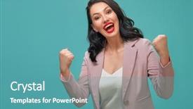  Presentation with pink - Cool new slides with brown teal - smiling beautiful young woman backdrop and a teal colored foreground