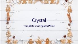  Presentation with christmas baking - Slide deck enhanced with brown templates - christmas cookie with baking ingredient background and a sky blue colored foreground