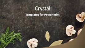  Presentation with mushrooms - Theme featuring brown templates - mushrooms and dill background and a dark gray colored foreground