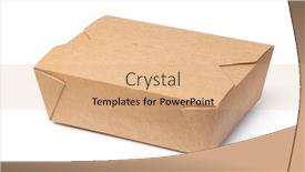  Presentation with chinese food to go box - Presentation having brown-unlabeled-paper-food-box background and a coral colored foreground