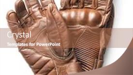  Presentation with vintage motorcycle - Presentation theme having brown-vintage-motorcycle-gloves-isolated background and a coral colored foreground