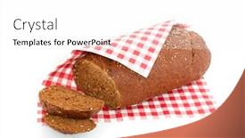  Presentation with cut - Amazing PPT theme having brown whole meal bread cut into slices backdrop and a white colored foreground