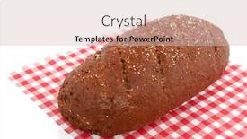  Presentation with bread - Colorful slide deck enhanced with brown whole meal bread on a checkered cloth backdrop and a lemonade colored foreground