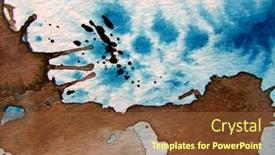  Presentation with watercolor - Audience pleasing presentation theme consisting of brown with blue watercolor 2 backdrop and a tawny brown colored foreground