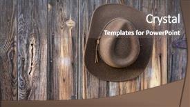 Presentation with wool - PPT theme featuring brown wool felt cowboy hat background and a gray colored foreground