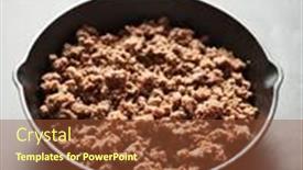  Presentation with ground beef - Audience pleasing presentation theme consisting of browned-ground-beef-in-cast backdrop and a tawny brown colored foreground