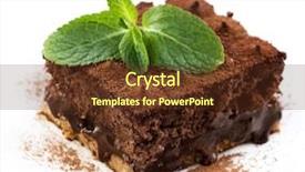  Presentation with white chocolate - Beautiful PPT theme featuring course pied - chocolate cake truffle over white backdrop and a tawny brown colored foreground