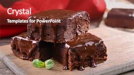  Presentation with chocolate - Beautiful slide set featuring food brownies - delicious chocolate cakes on table backdrop and a tawny brown colored foreground