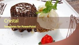  Presentation with food ice - Presentation theme having food brownies - petit gateau with ice cream background and a tawny brown colored foreground