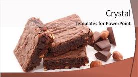  Presentation with frames isolated on white brown - Amazing PPT theme having food brownies - brownie isolated on white backdrop and a sky blue colored foreground