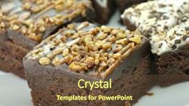  Presentation with cake brownies - Colorful PPT theme enhanced with brownies close up backdrop and a tawny brown colored foreground